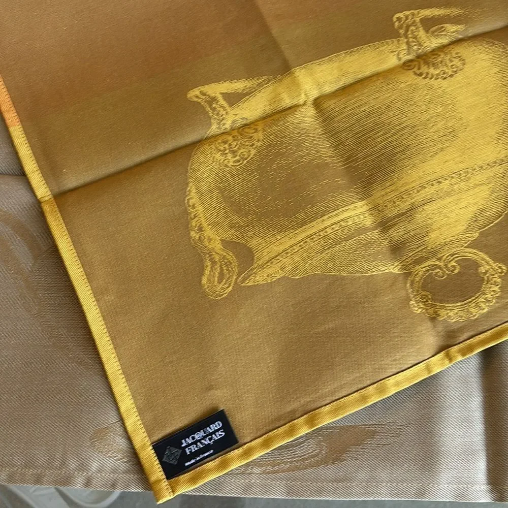 Jacquard Francais NEW Tea Dish Towel Made In France Orange Brown